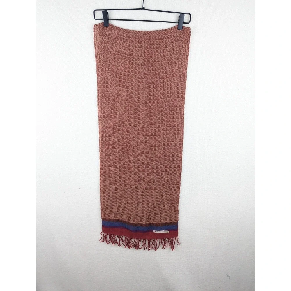 Sol Baby Alpaca Scarf‎ Peru Soft Gorgeous Fringe 66x14 Some Flaws